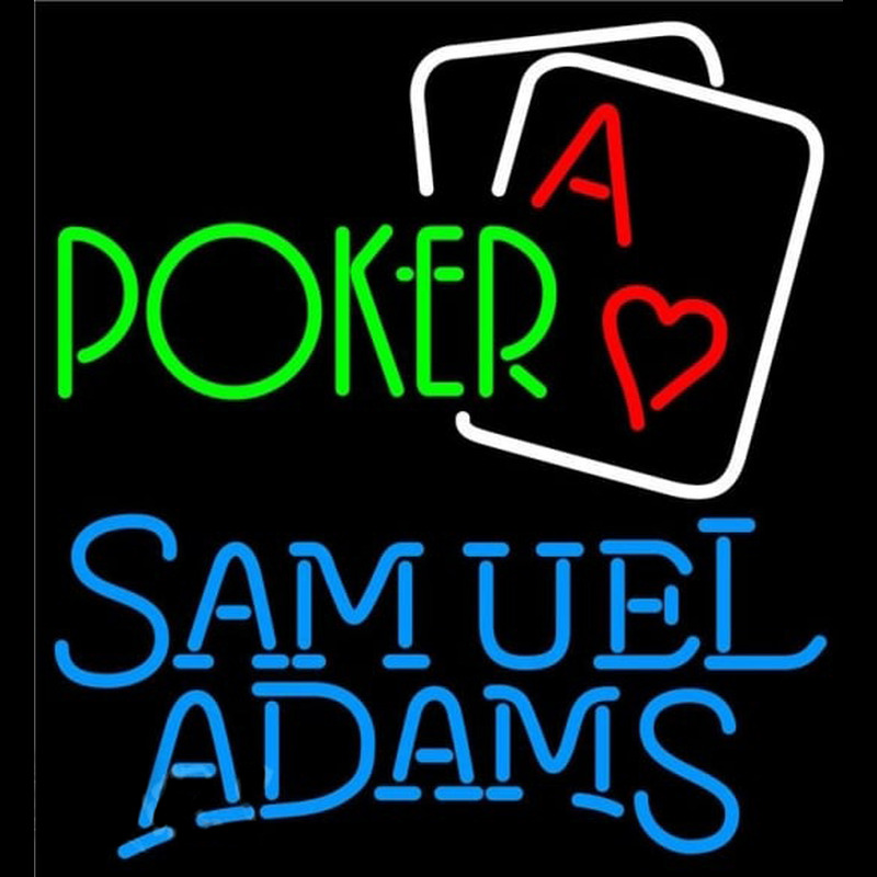 Samuel Adams Green Poker Beer Sign Neonreclame