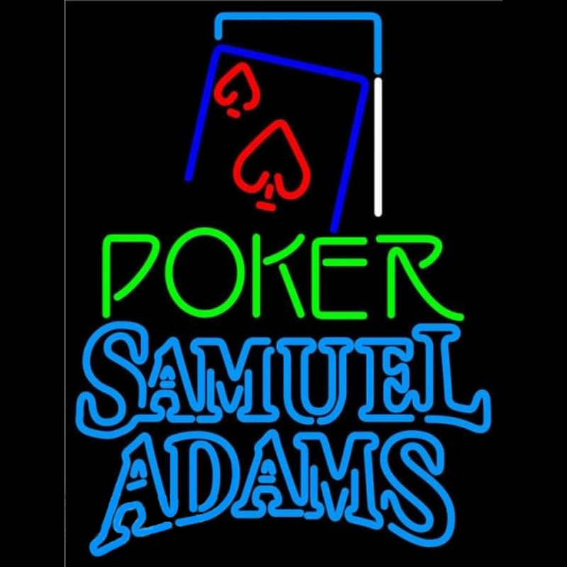 Samuel Adams Green Poker Red Heart Beer Sign Neonreclame