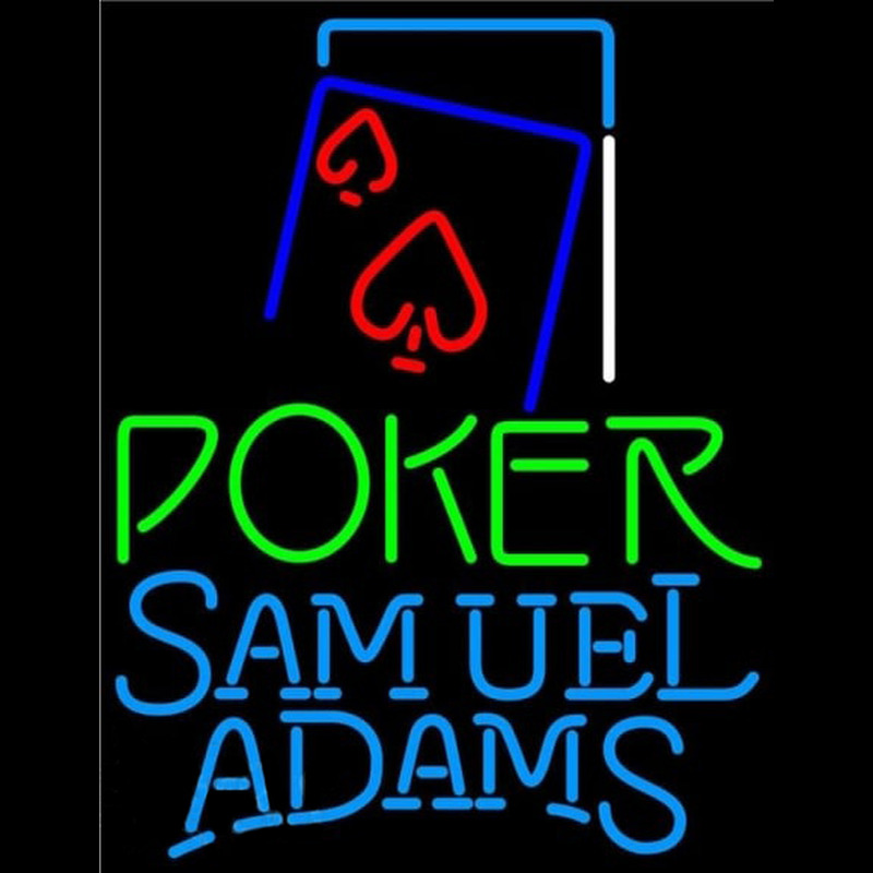 Samuel Adams Green Poker Red Heart Beer Sign Neonreclame