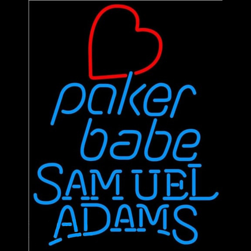 Samuel Adams Poker Girl Heart Babe Beer Sign Neonreclame