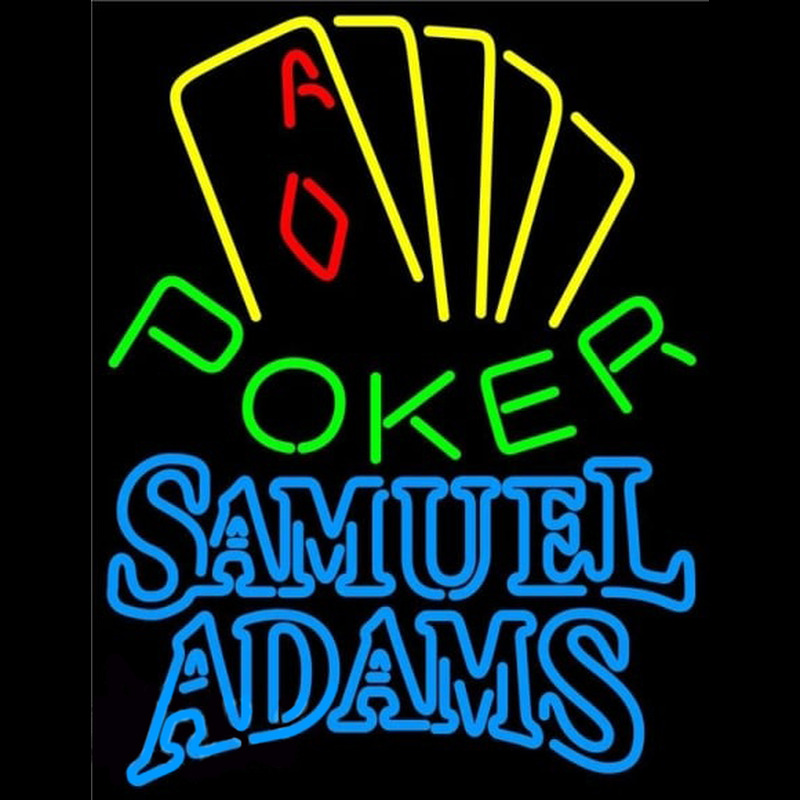 Samuel Adams Poker Yellow Beer Sign Neonreclame
