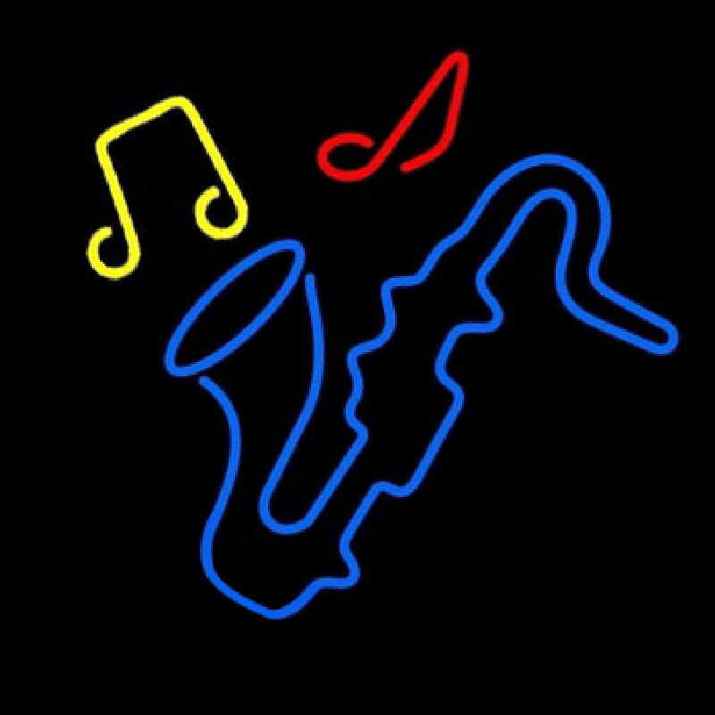 Saxophone With Musical Notes Neonreclame