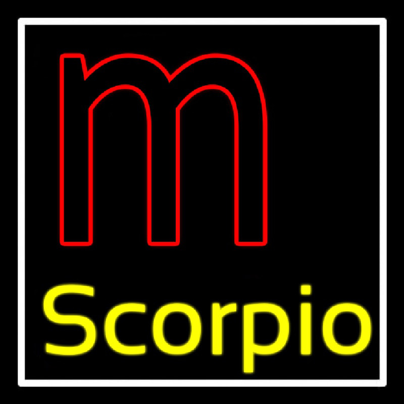 Scorpio Zodiac White Border Neonreclame