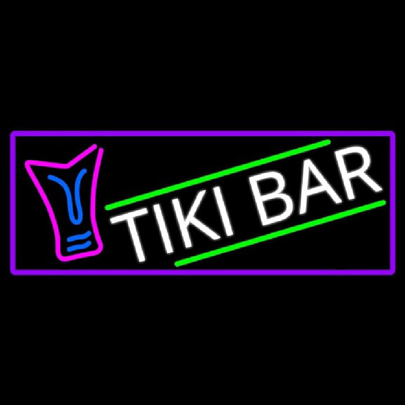 Sculpture Tiki Bar With Purple Border Neonreclame