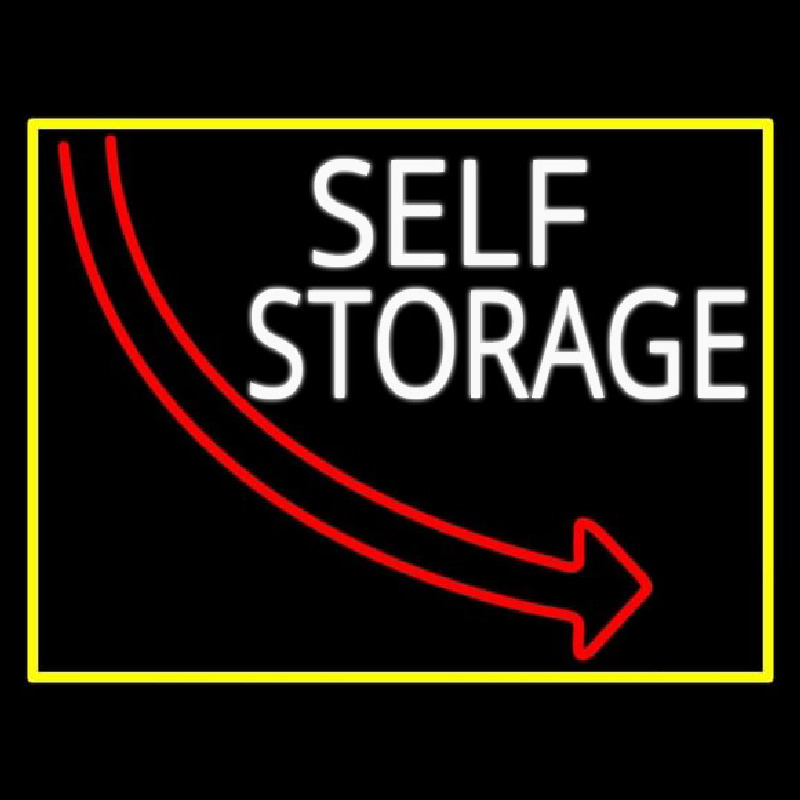 Self Storage Block With Yellow Border Neonreclame