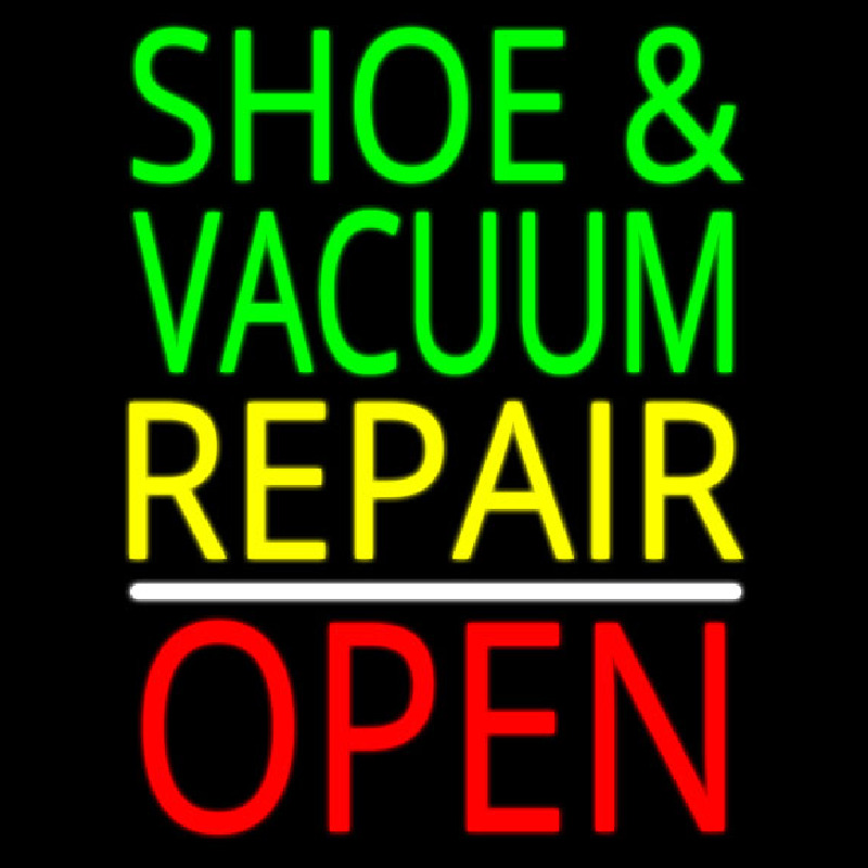 Shoe And Vacuum Repair Open Neonreclame