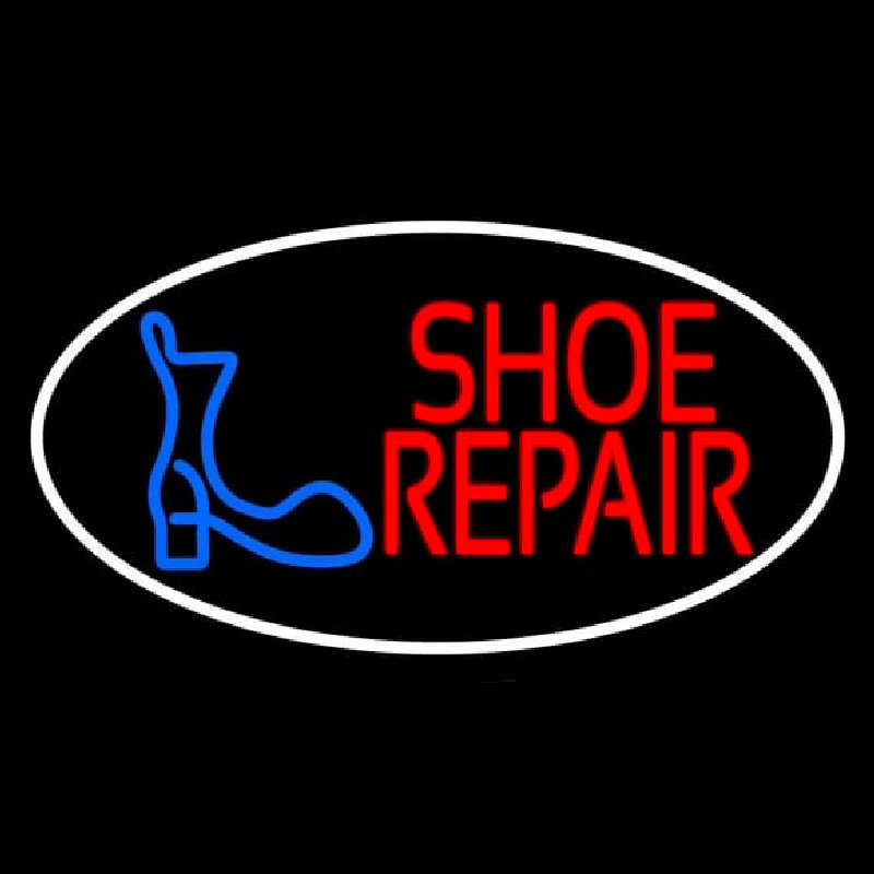 Shoe Repair Logo White Border Neonreclame
