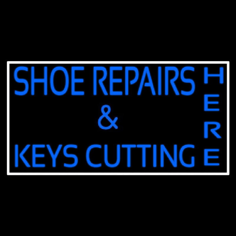 Shoe Repairs Key Cutting Here With Border Neonreclame