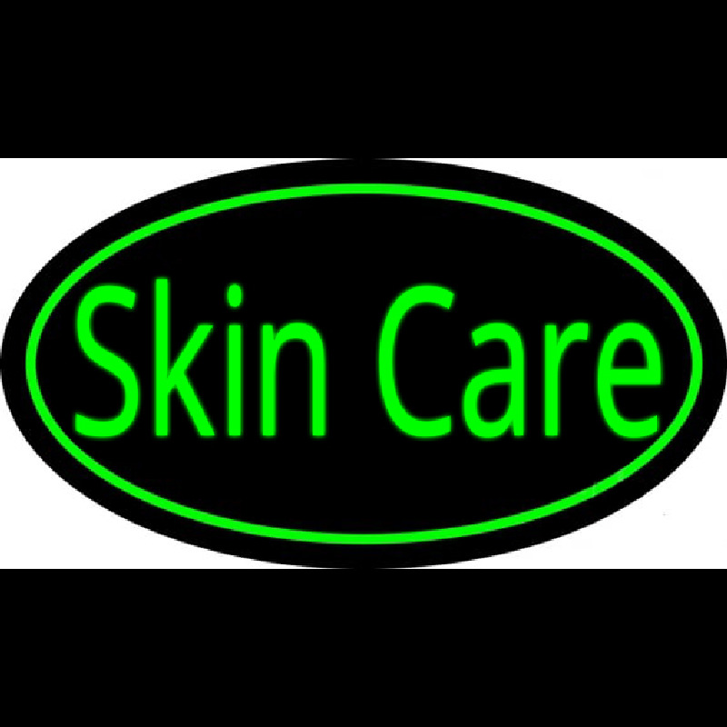 Skin Care Oval Green Neonreclame