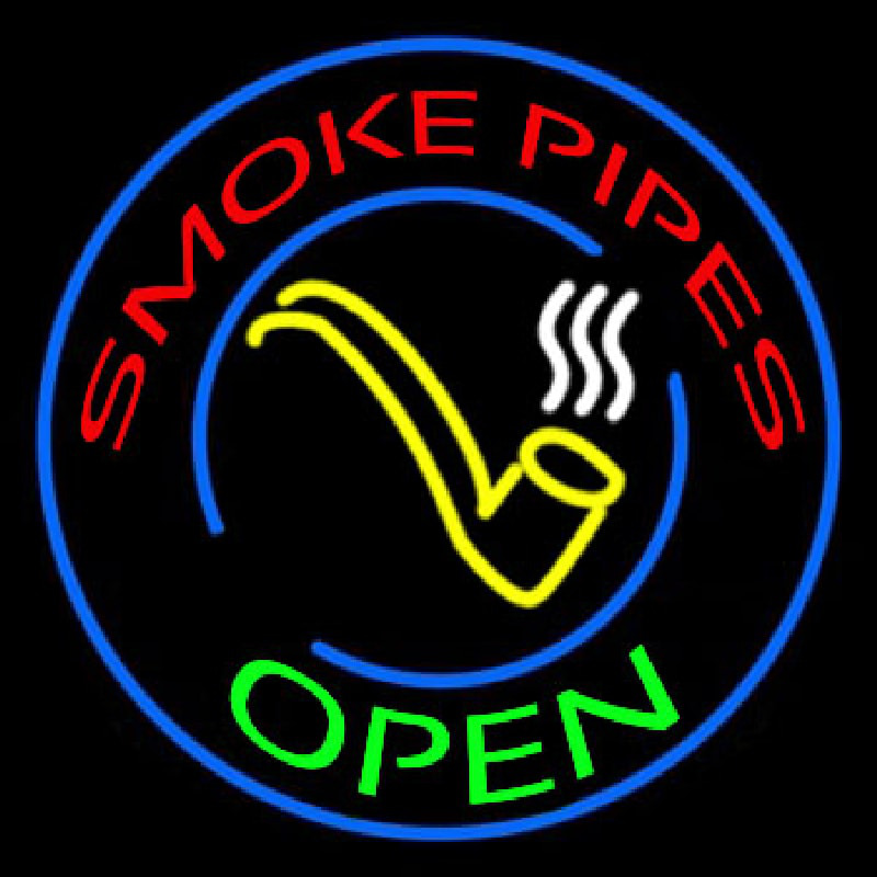 Smoke Pipes Open Circle Neonreclame
