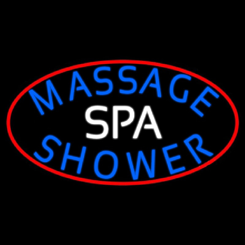 Spa Massage With Red Border Neonreclame