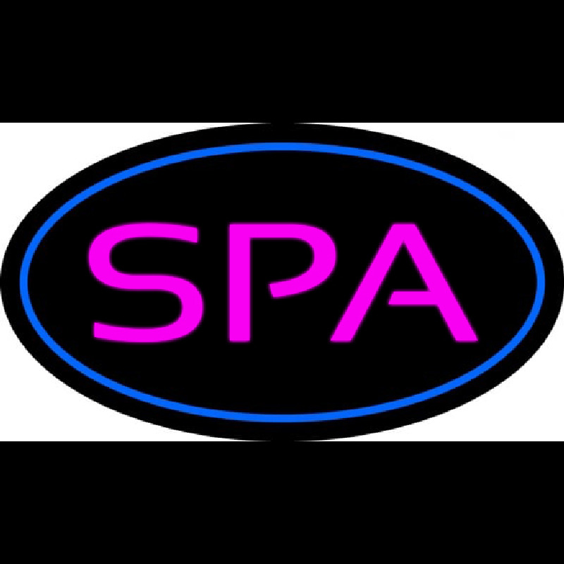 Spa Oval Blue Neonreclame