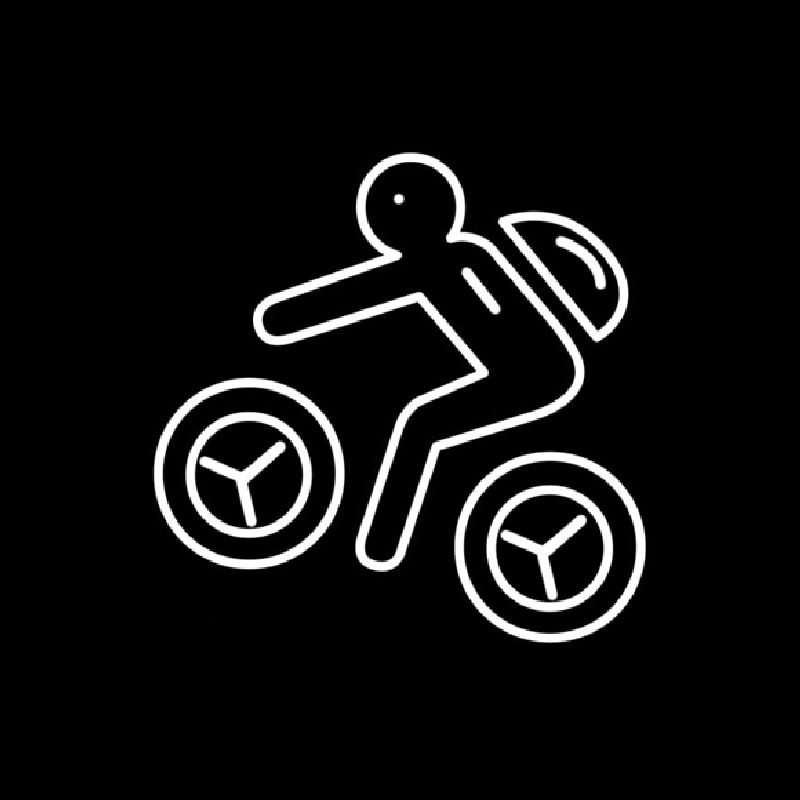 Sports Mountain Biking Icon Neonreclame