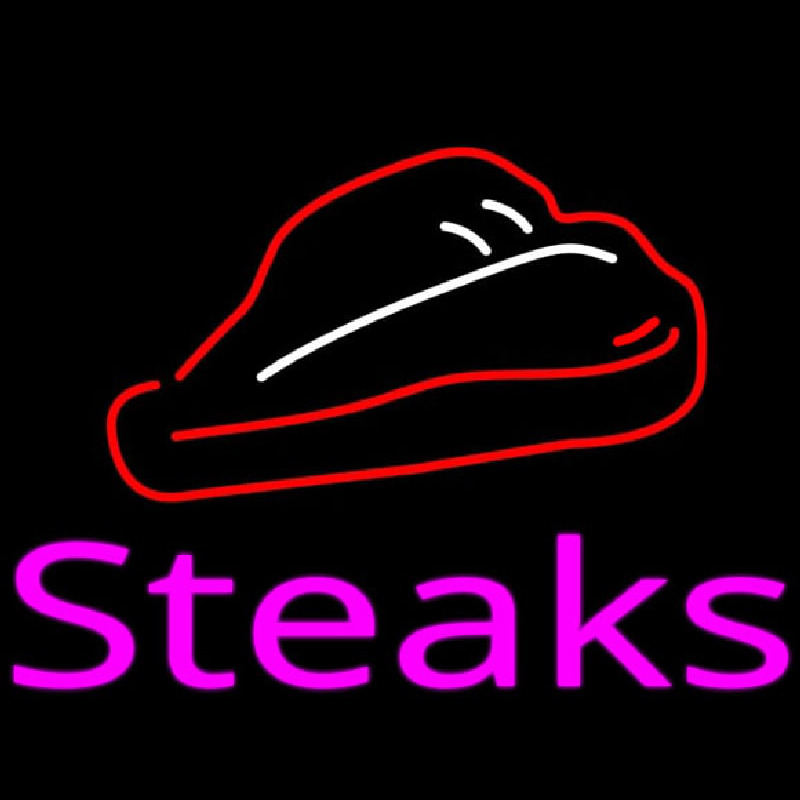 Steak Logo Pink Neonreclame