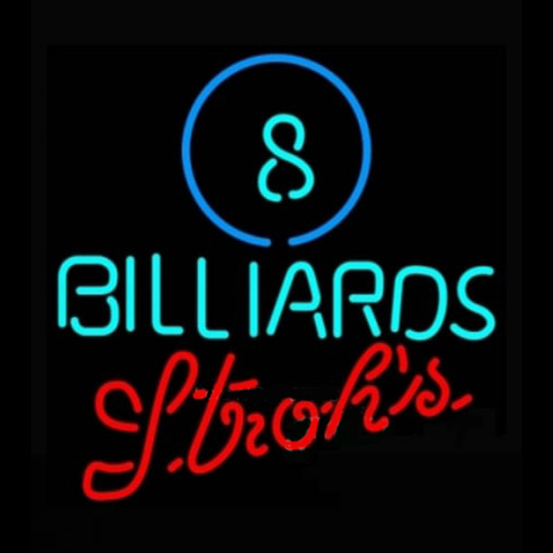 Strohs Ball Billiards Pool Neonreclame