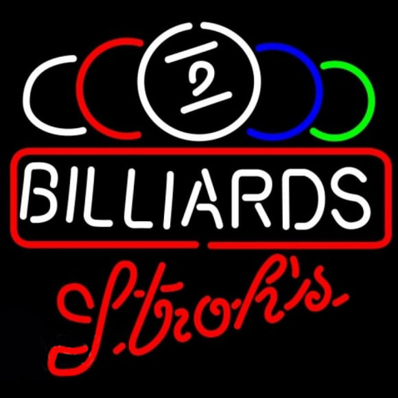 Strohs Ball Billiards Te t Pool Beer Sign Neonreclame