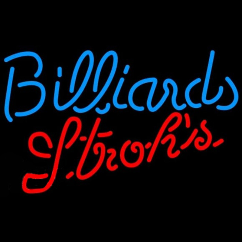 Strohs Billiards Te t Pool Beer Sign Neonreclame