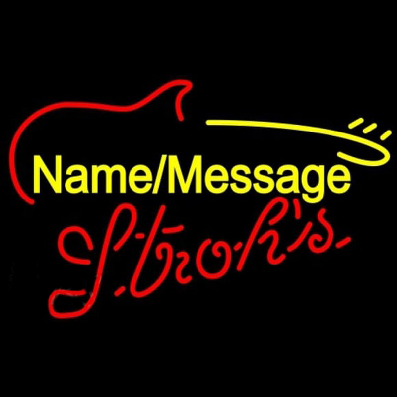 Strohs Electric Guitar Beer Sign Neonreclame