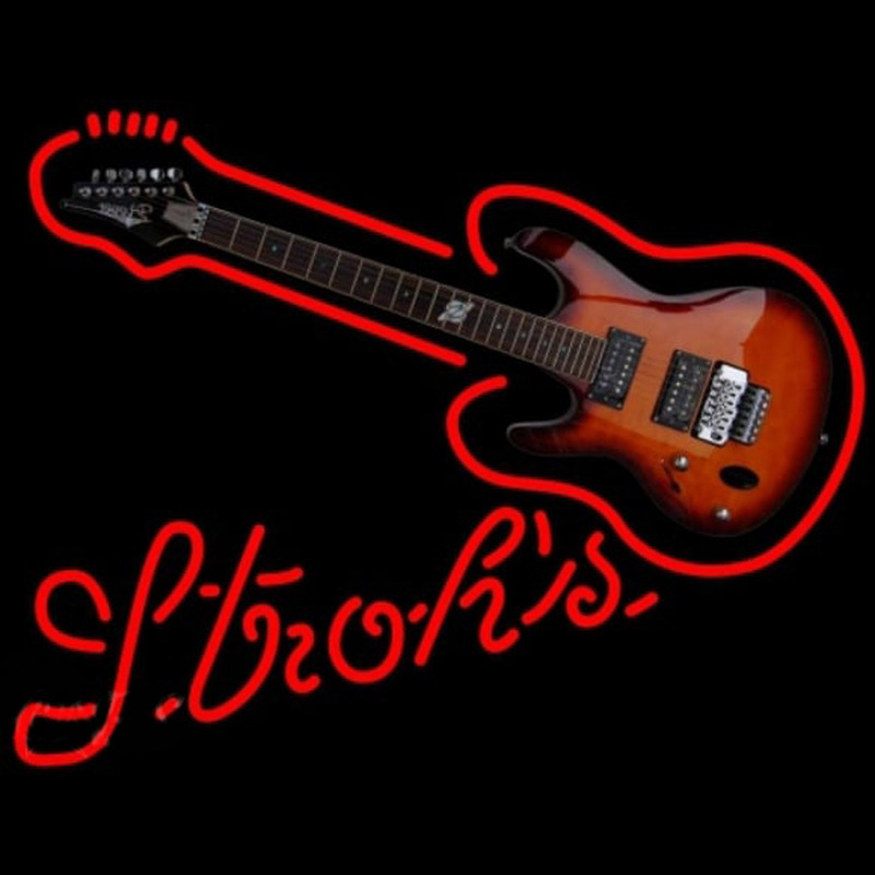 Strohs Guitar Beer Sign Neonreclame