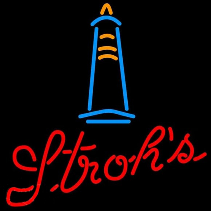 Strohs Lighthouse Beer Sign Neonreclame