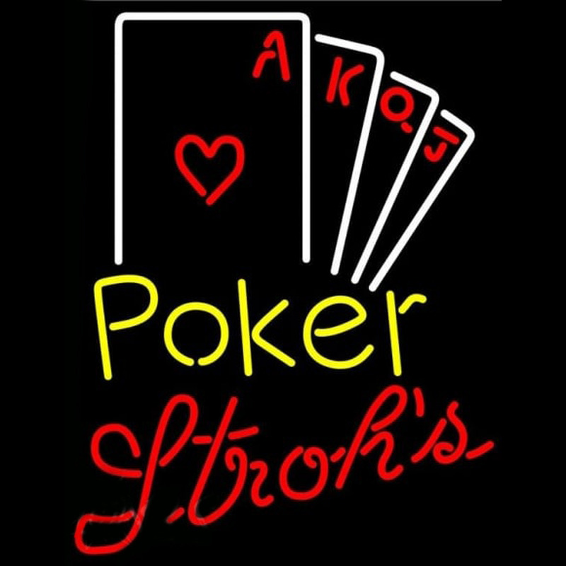 Strohs Poker Ace Series Beer Sign Neonreclame