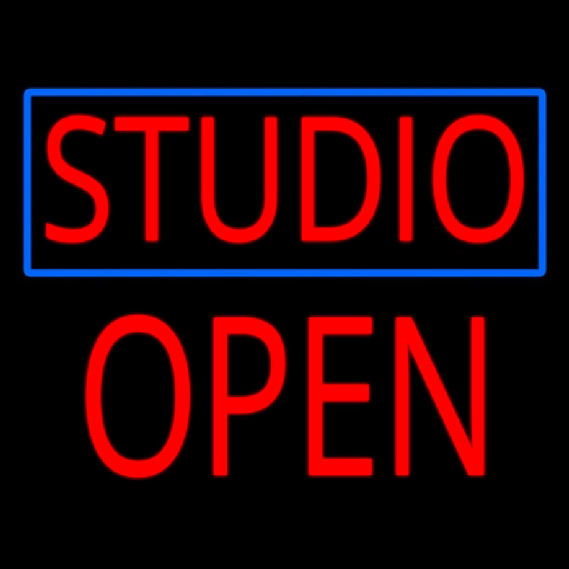 Studio Blue Border Open Block Neonreclame