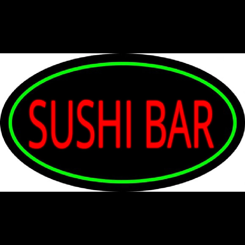 Sushi Bar Oval Green Neonreclame