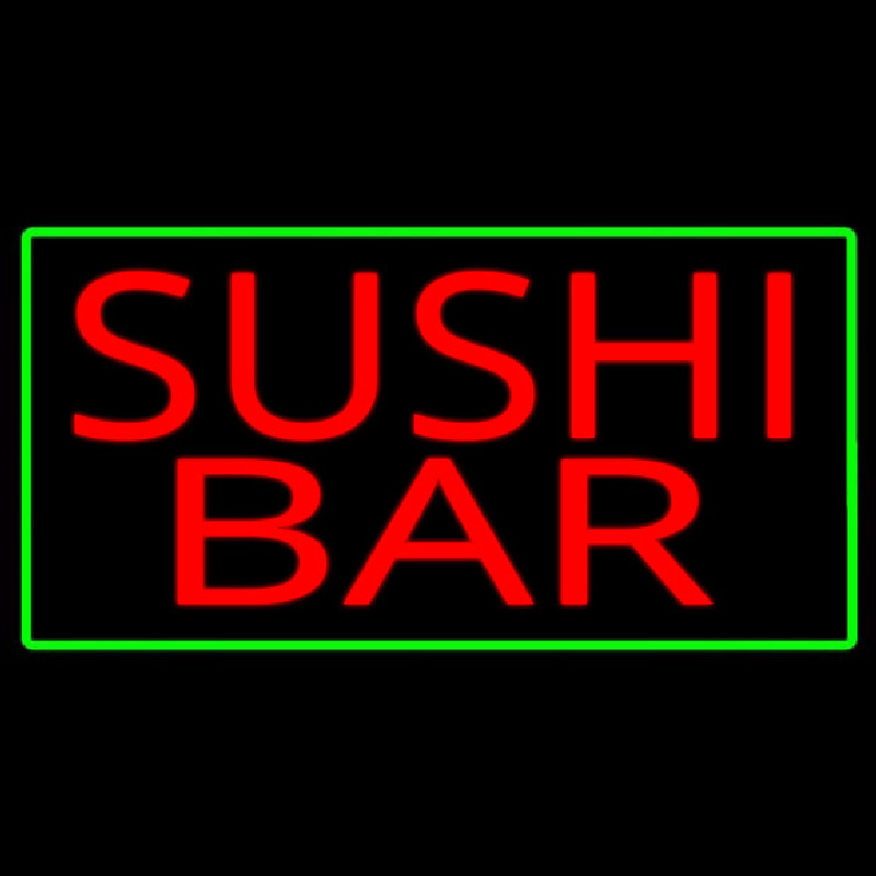 Sushi Bar With Green Border Neonreclame