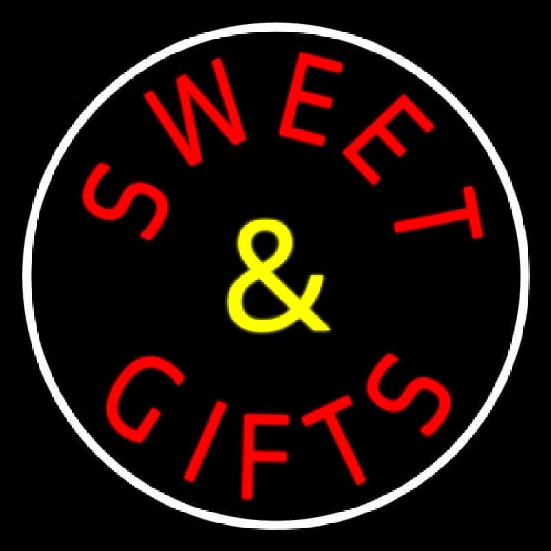 Sweets And Gifts With Border Neonreclame