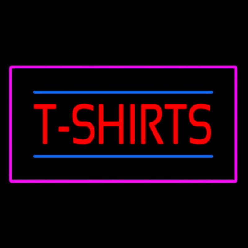 T Shirts Rectangle Pink Border Neonreclame