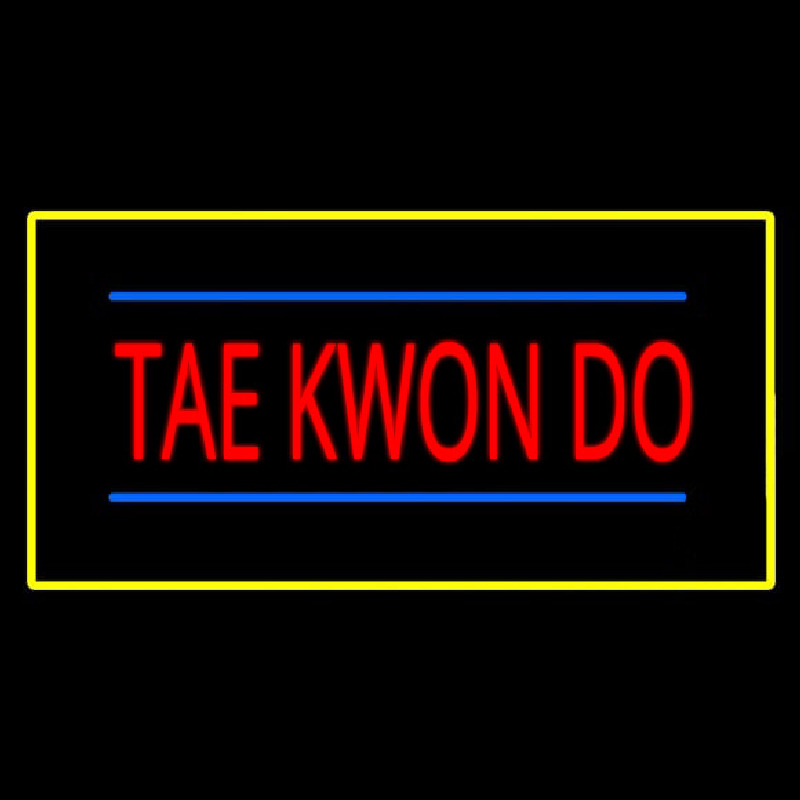 Tae Kwon Do Rectangle Yellow Neonreclame