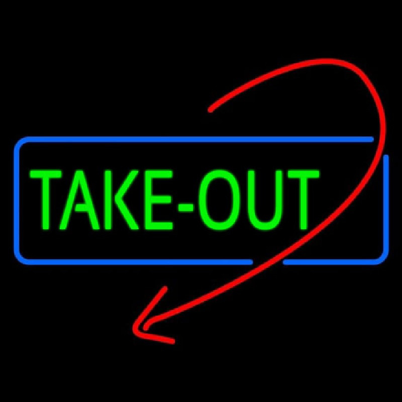 Take Out With Arrow Neonreclame