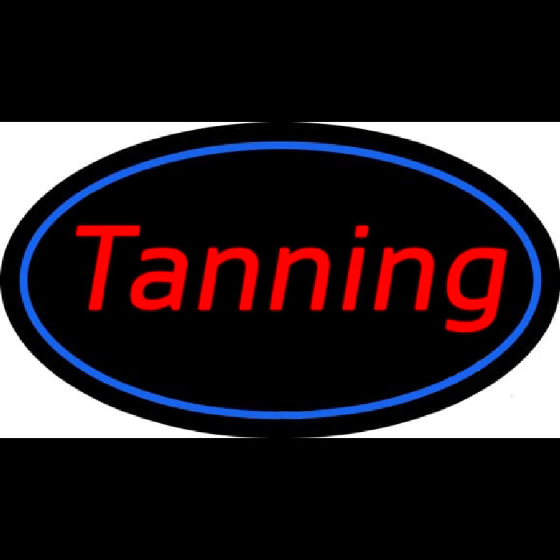 Tanning Oval Blue Border Neonreclame