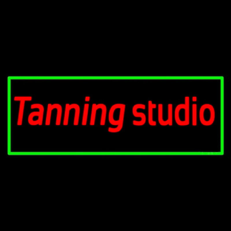 Tanning Studio With Green Border Neonreclame