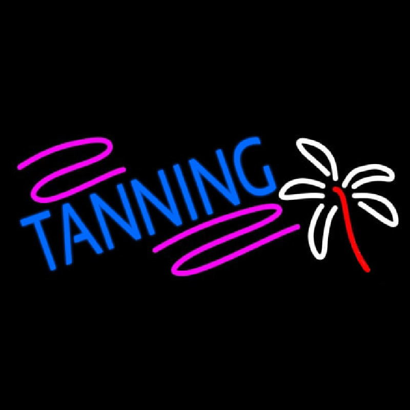 Tanning With Palm Tree Neonreclame