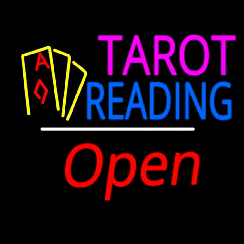 Tarot Reading Open White Line Neonreclame