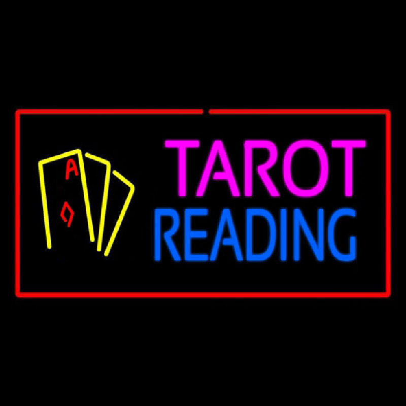 Tarot Reading Red Rectangle Neonreclame
