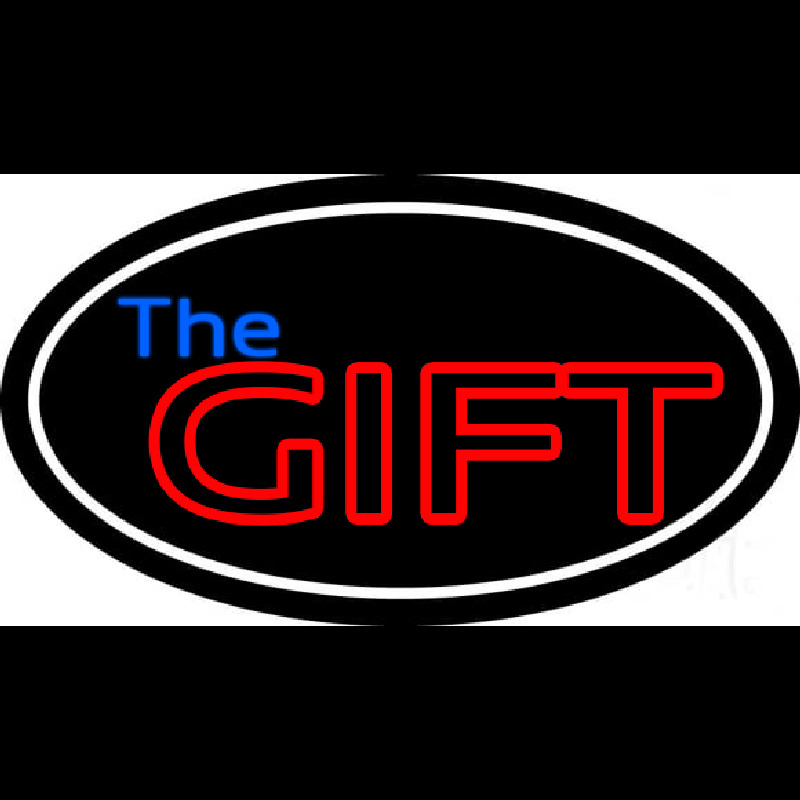 The Gift With White Border Neonreclame