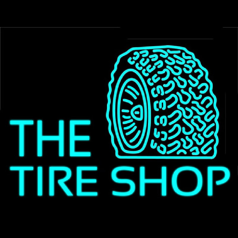 The Tire Shop Turquoise Logo Neonreclame