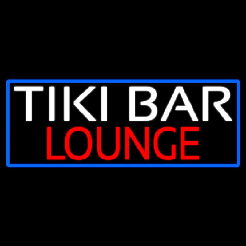Tiki Bar Lounge With Blue Border Neonreclame