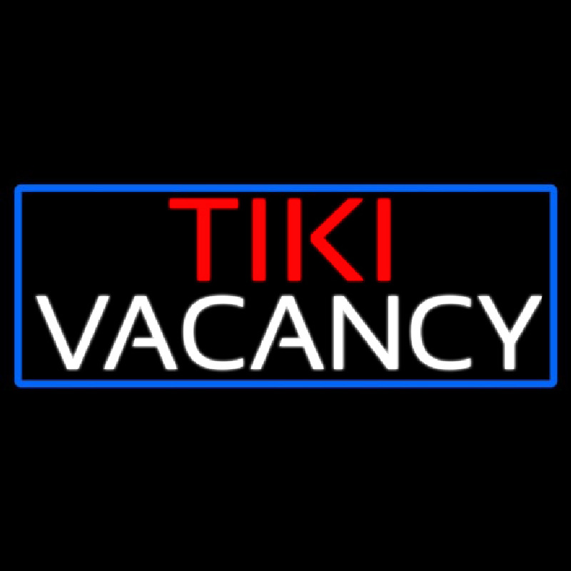 Tiki Vacancy With Blue Border Neonreclame