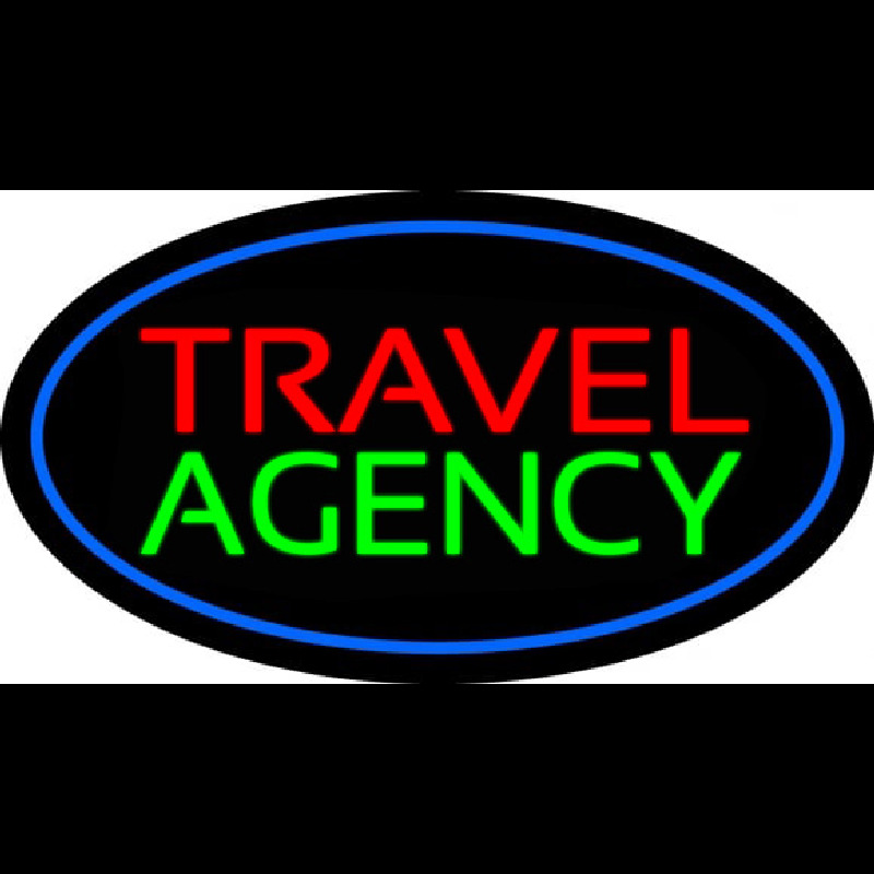 Travel Agency Blue Oval Neonreclame