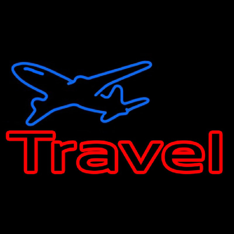 Travel With Plane Icon Neonreclame