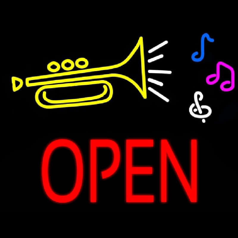 Trumpet Logo Open Block Neonreclame