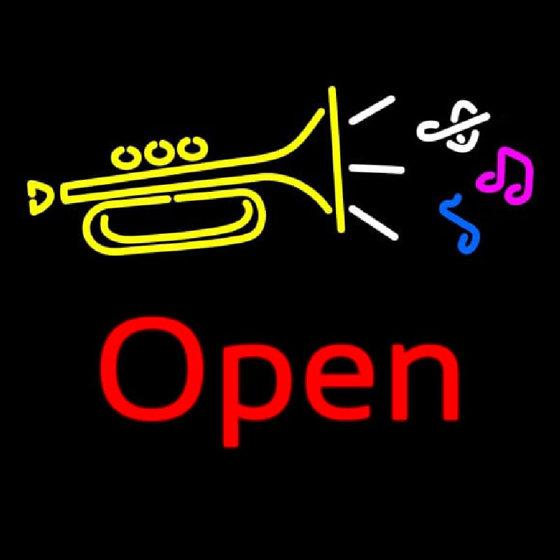 Trumpet Logo Open Neonreclame