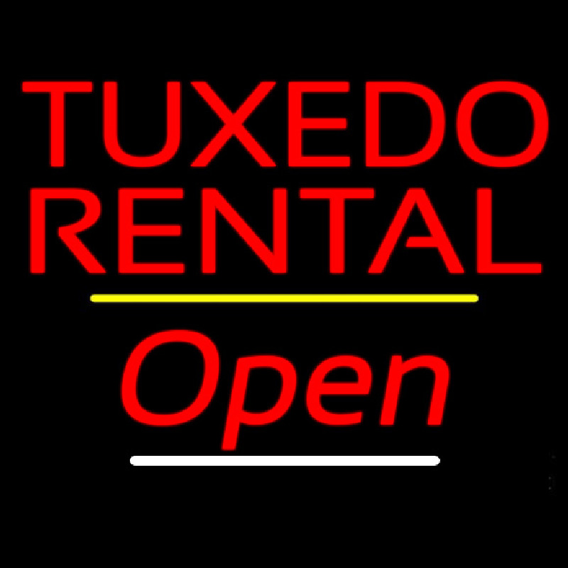 Tu edo Rental Open Yellow Line Neonreclame