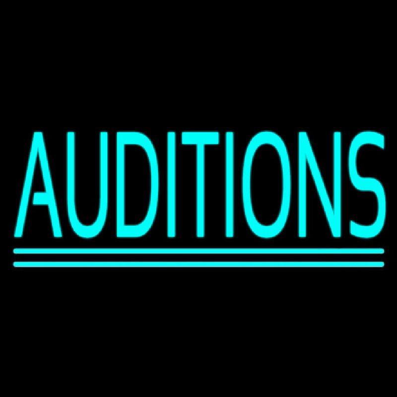 Turquoise Auditions Double Line Neonreclame