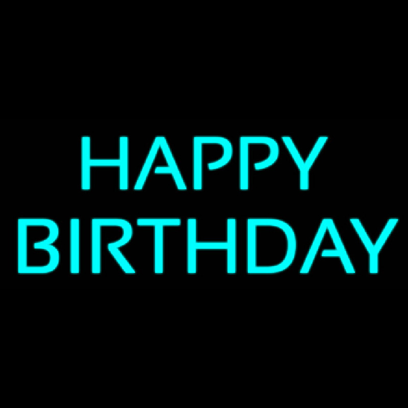 Turquoise Happy Birthday Neonreclame