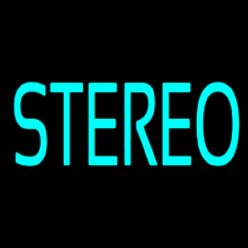 Turquoise Stereo Block Neonreclame