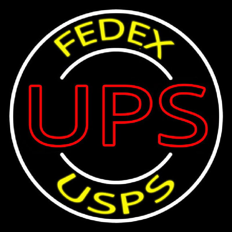 Ups Fede  Usps With Circle Neonreclame
